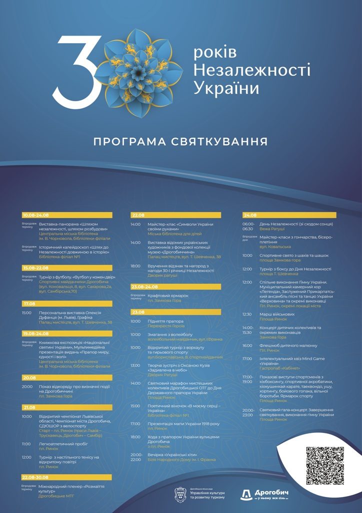 DrogMedia На святкуванні 30-ї річниці Незалежності в Дрогобицькій громаді одночасно виконають гімн на 14 локаціях. ПРОГРАМА