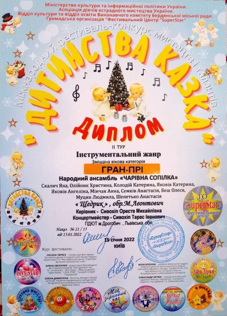 DrogMedia Дитячий ансамбль з Дрогобича переміг у Міжнародному конкурсі