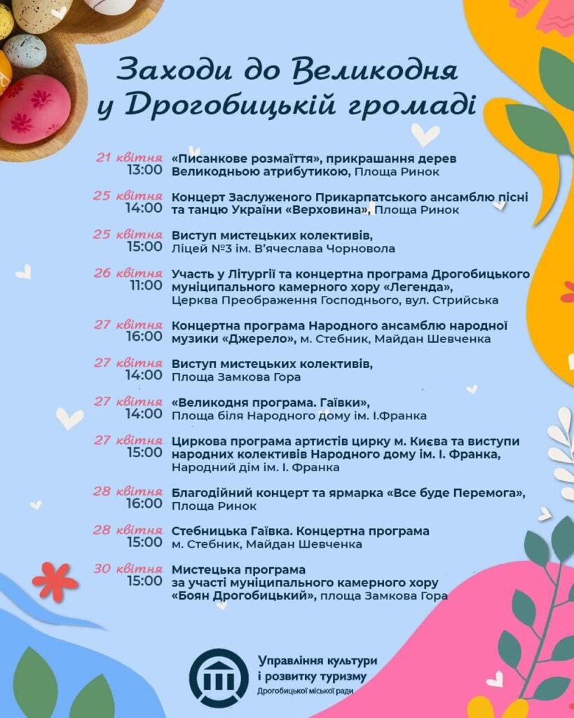DrogMedia Великдень у Дрогобичі. ПРОГРАМА заходів