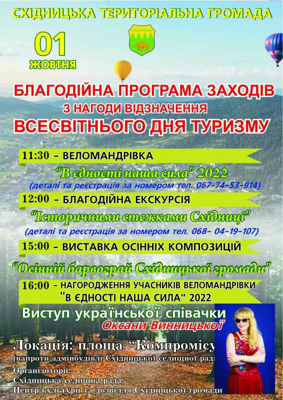 Екскурсія, веломандрівка, виставки - у Східницькій громаді 1 жовтня відзначатимуть День туризму 2 DrogMedia Екскурсія, веломандрівка, виставки - у Східницькій громаді 1 жовтня відзначатимуть День туризму