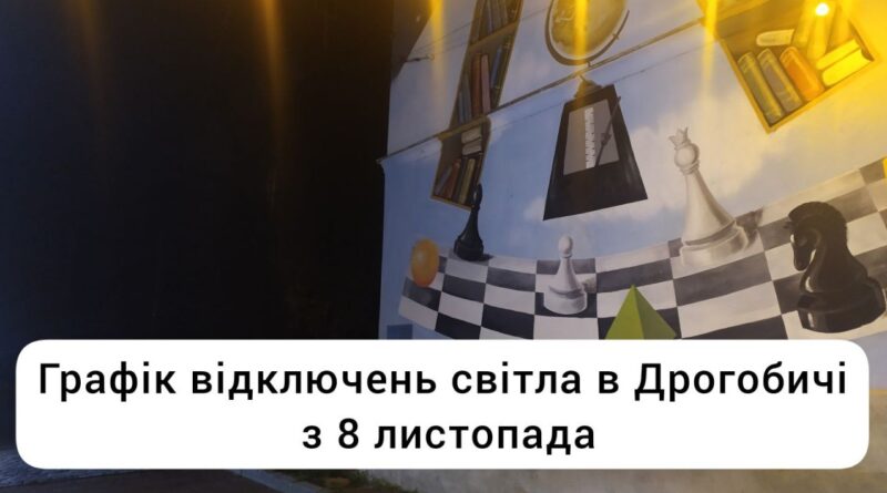 DrogMedia Погодинний графік відключень в Дрогобичі: перелік вулиць та приналежність до груп