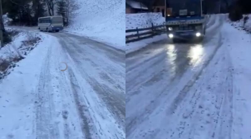 DrogMedia У Східницькій громаді автобус із підйому понесло назад понад урвищем. ВІДЕО