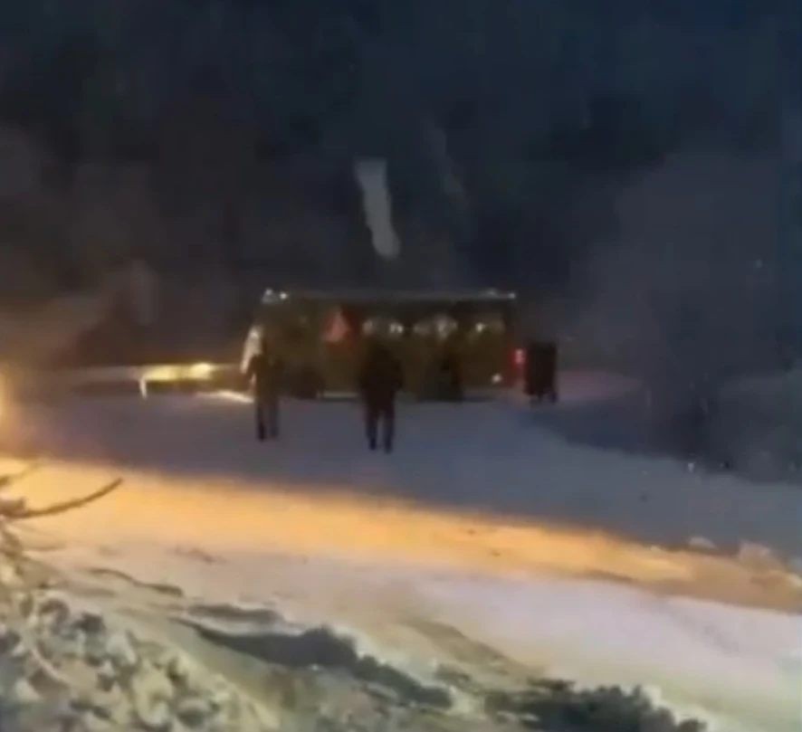 У горах на Дрогобиччині сильний снігопад.