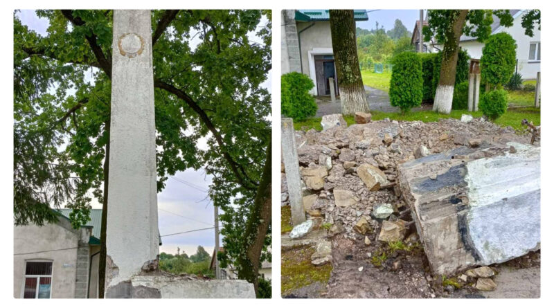 DrogMedia Демонтовано пам'ятник радянської доби у селі Солонсько