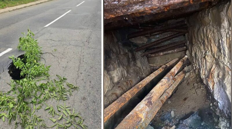 DrogMedia У Бориславі в проваллі виявили столітній колектор