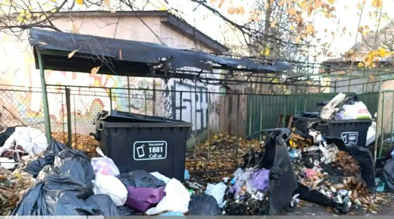 У Дрогобичі згорів оновлений сміттєвий майданчик